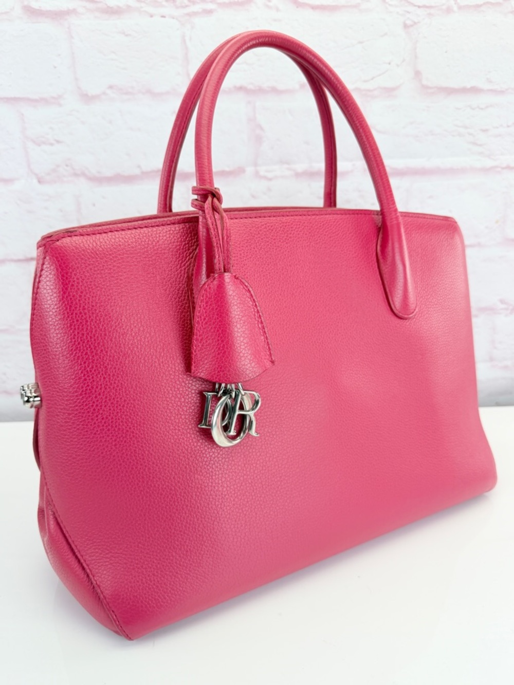 Christian Dior Open Bar Pink Leather Tote Handbag - Picture 2 of 15